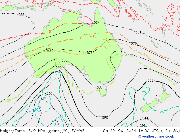 Z500/Regen(+SLP)/Z850 ECMWF za 22.06.2024 18 UTC