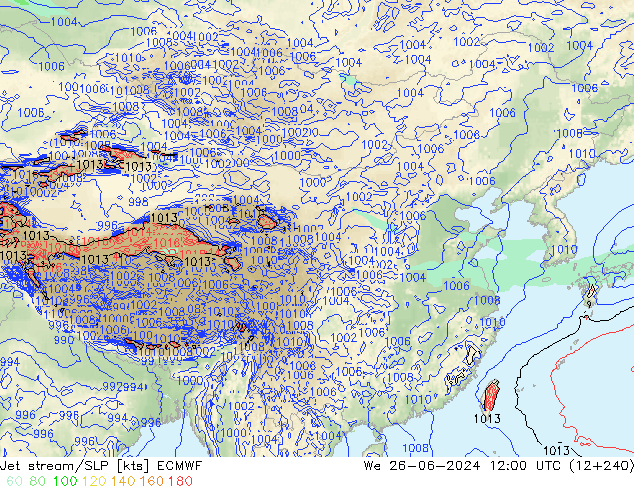 джет/приземное давление ECMWF ср 26.06.2024 12 UTC