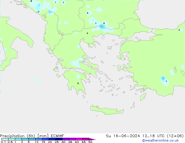 Precipitation (6h) ECMWF Ne 16.06.2024 18 UTC