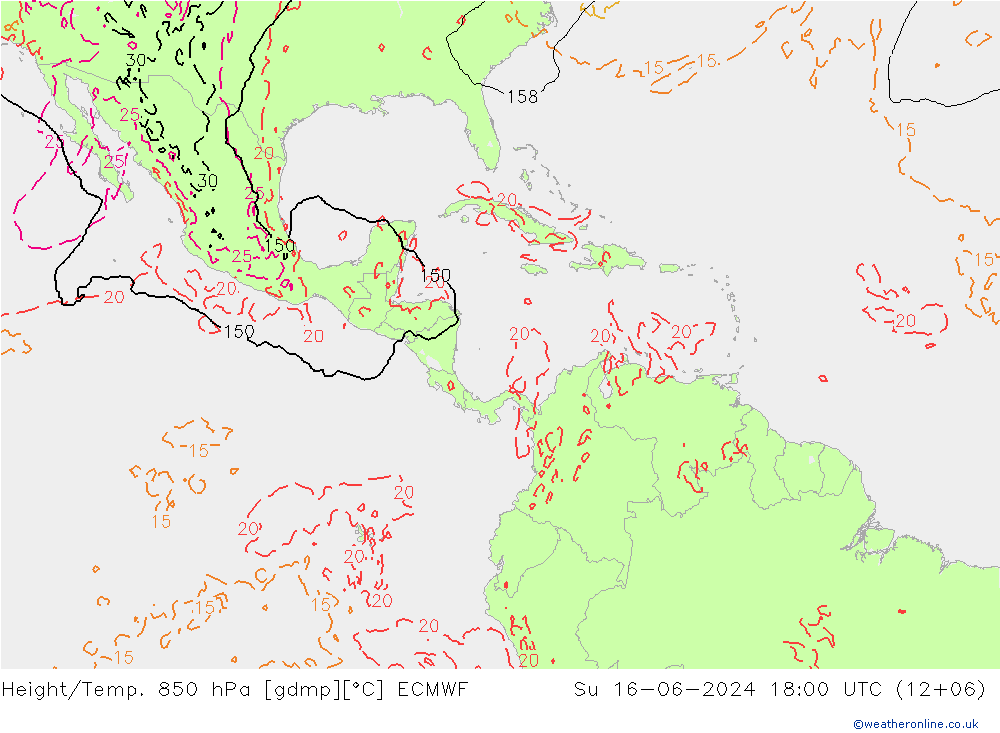 Z500/Rain (+SLP)/Z850 ECMWF Dom 16.06.2024 18 UTC