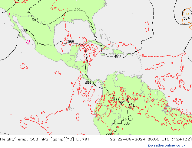 Z500/Rain (+SLP)/Z850 ECMWF Sáb 22.06.2024 00 UTC