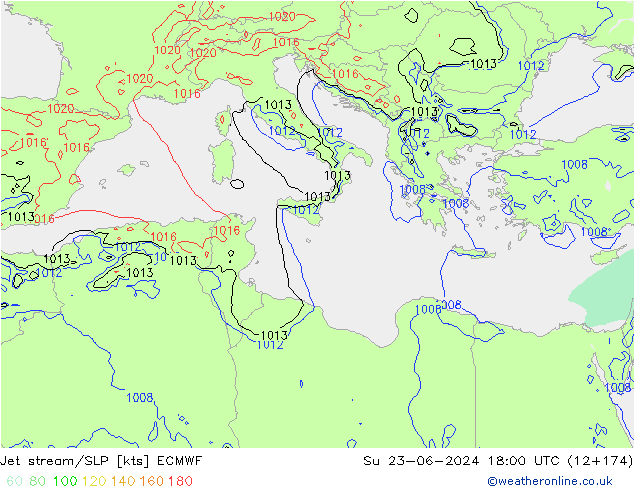 Prąd strumieniowy ECMWF nie. 23.06.2024 18 UTC