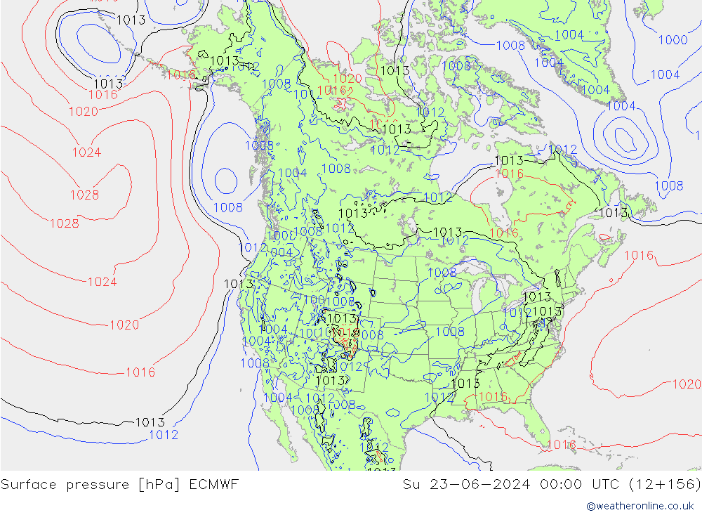 Bodendruck ECMWF So 23.06.2024 00 UTC