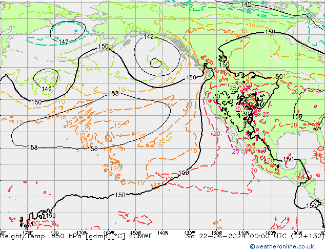 Z500/Rain (+SLP)/Z850 ECMWF so. 22.06.2024 00 UTC
