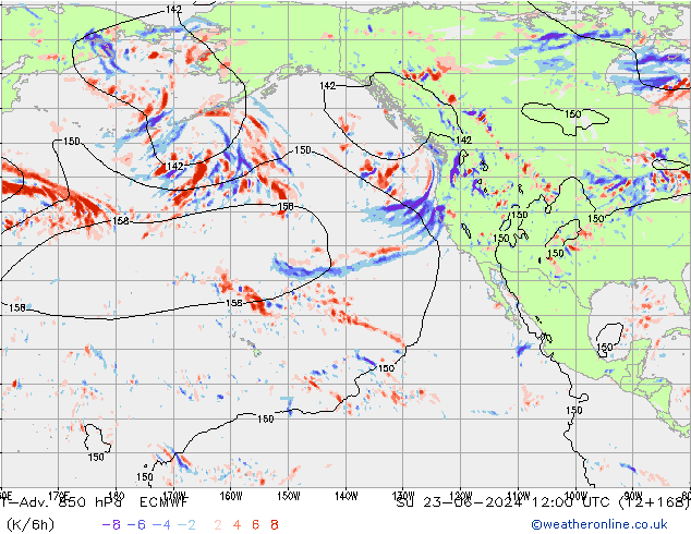 T-Adv. 850 hPa ECMWF zo 23.06.2024 12 UTC