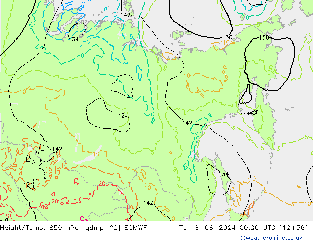Z500/Regen(+SLP)/Z850 ECMWF di 18.06.2024 00 UTC