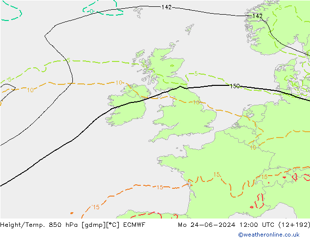 Z500/Regen(+SLP)/Z850 ECMWF ma 24.06.2024 12 UTC