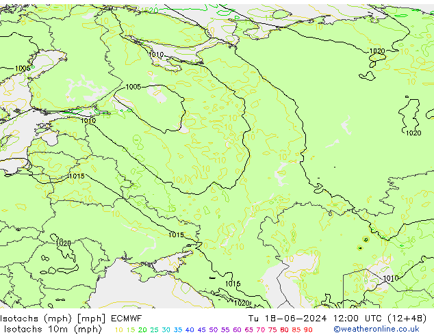 Isotaca (mph) ECMWF mar 18.06.2024 12 UTC