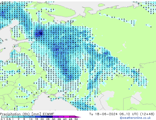Z500/Rain (+SLP)/Z850 ECMWF mar 18.06.2024 12 UTC