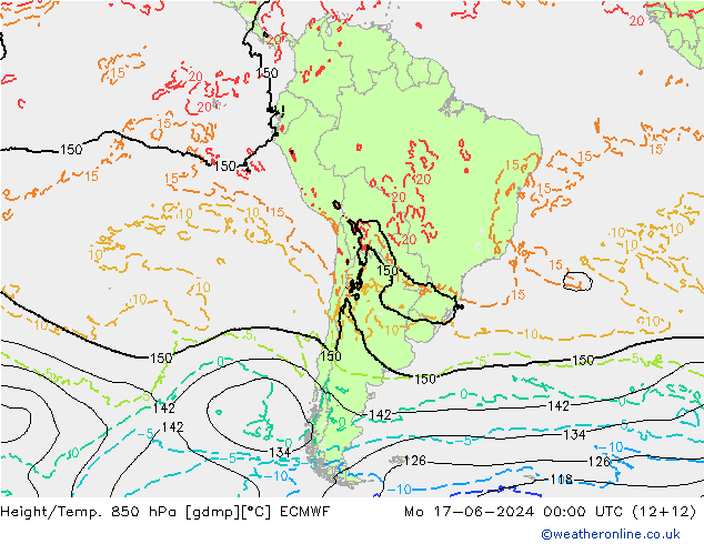 Z500/Rain (+SLP)/Z850 ECMWF lun 17.06.2024 00 UTC