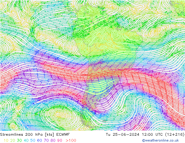 Stroomlijn 200 hPa ECMWF di 25.06.2024 12 UTC