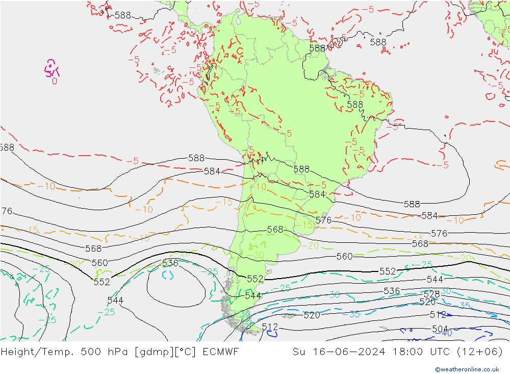 Z500/Rain (+SLP)/Z850 ECMWF dom 16.06.2024 18 UTC