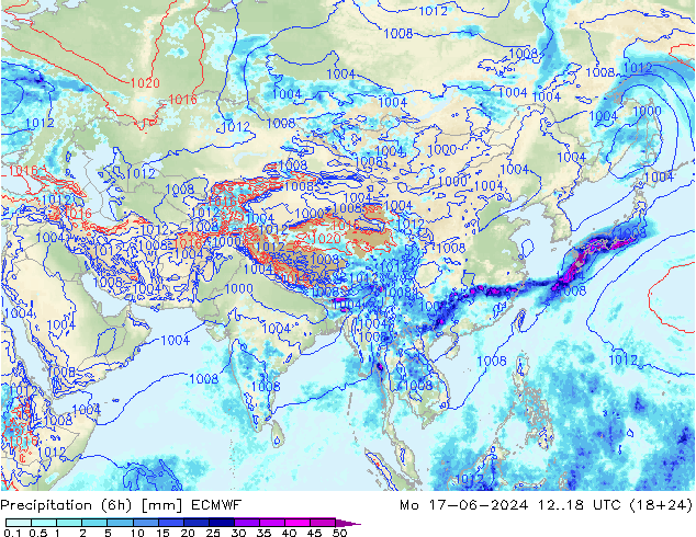 Z500/Regen(+SLP)/Z850 ECMWF ma 17.06.2024 18 UTC