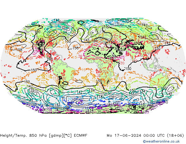 Z500/Rain (+SLP)/Z850 ECMWF lun 17.06.2024 00 UTC