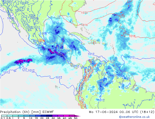 Z500/Rain (+SLP)/Z850 ECMWF Po 17.06.2024 06 UTC
