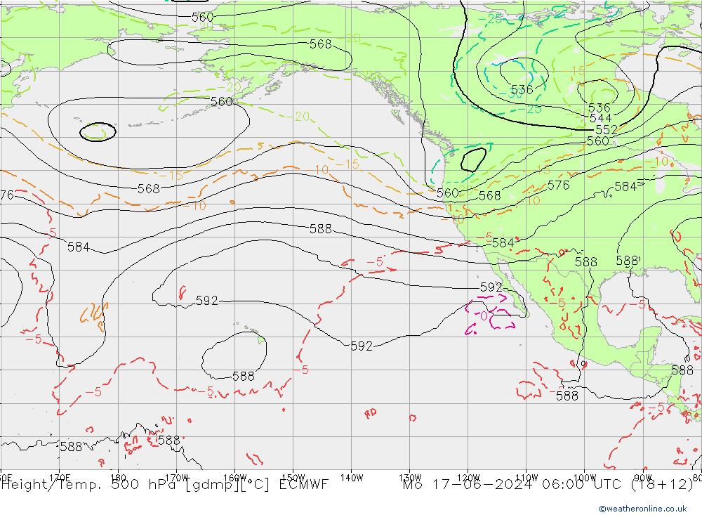 Z500/Rain (+SLP)/Z850 ECMWF пн 17.06.2024 06 UTC