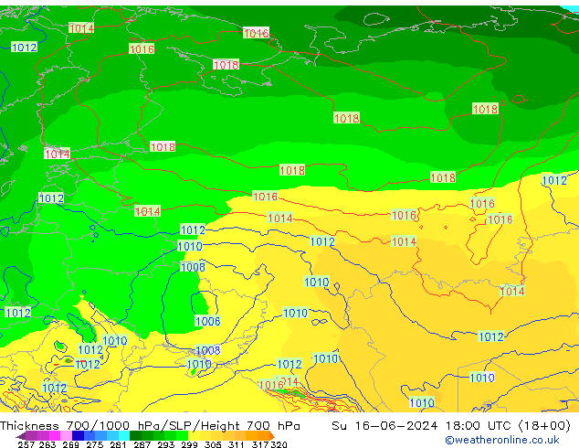 Thck 700-1000 hPa ECMWF dim 16.06.2024 18 UTC