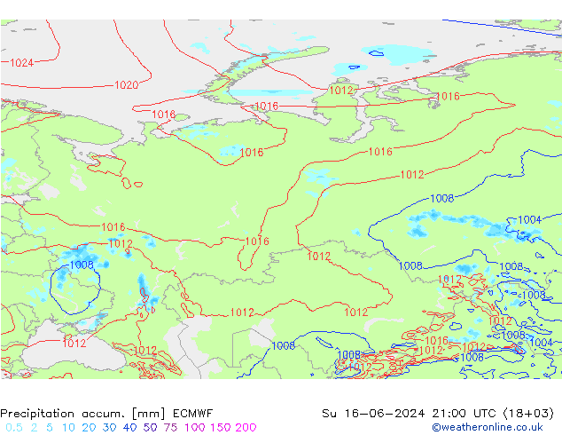 Precipitation accum. ECMWF Ne 16.06.2024 21 UTC