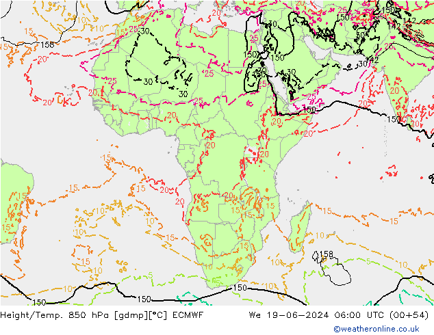 Z500/Rain (+SLP)/Z850 ECMWF  19.06.2024 06 UTC