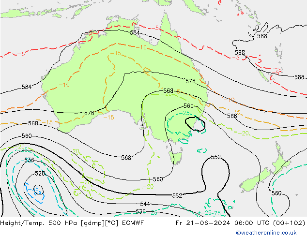 Z500/Rain (+SLP)/Z850 ECMWF ��� 21.06.2024 06 UTC