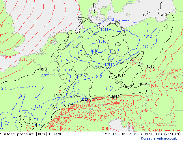 ciśnienie ECMWF śro. 19.06.2024 00 UTC