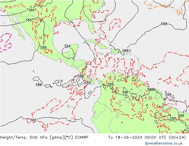 Z500/Yağmur (+YB)/Z850 ECMWF Sa 18.06.2024 00 UTC