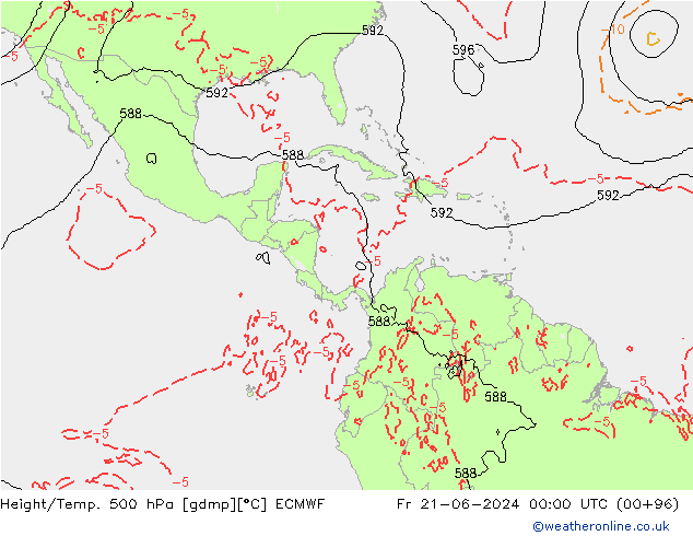 Z500/Rain (+SLP)/Z850 ECMWF vie 21.06.2024 00 UTC