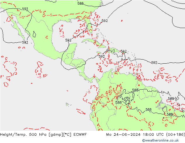 Z500/Rain (+SLP)/Z850 ECMWF Po 24.06.2024 18 UTC