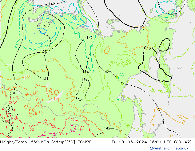 Z500/Rain (+SLP)/Z850 ECMWF Di 18.06.2024 18 UTC