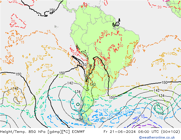 Z500/Rain (+SLP)/Z850 ECMWF пт 21.06.2024 06 UTC