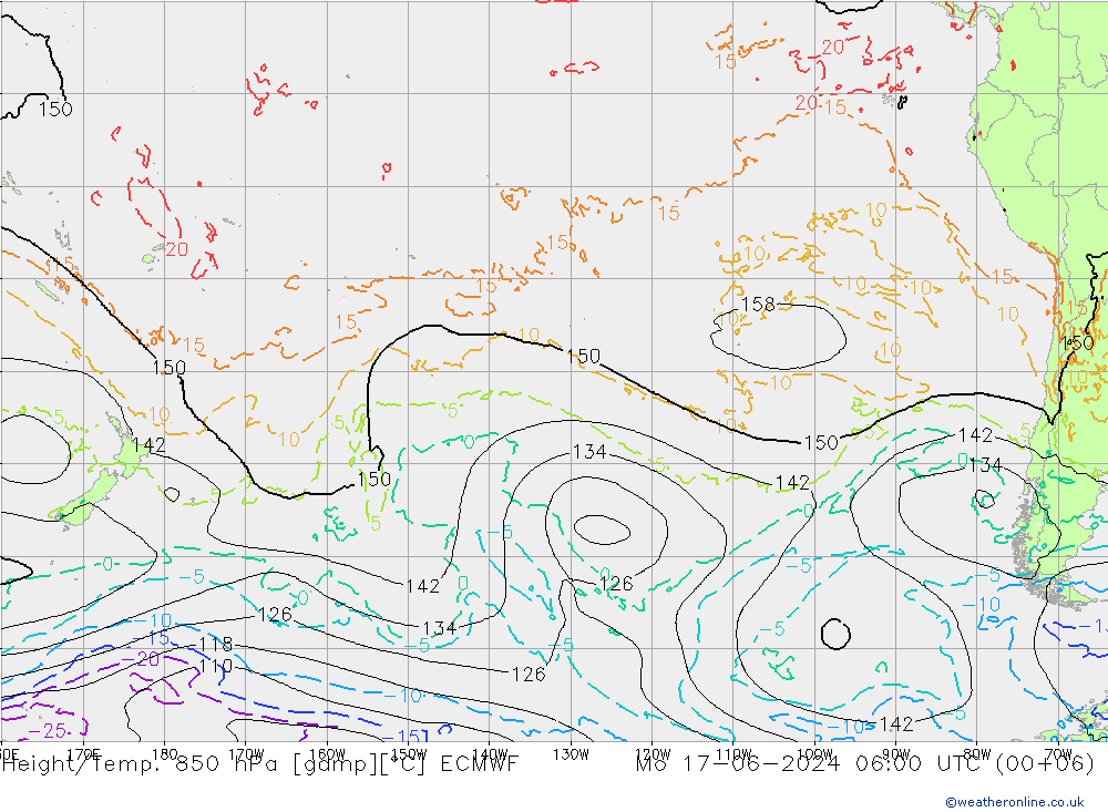 Z500/Rain (+SLP)/Z850 ECMWF Mo 17.06.2024 06 UTC