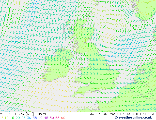 Wind 950 hPa ECMWF Mo 17.06.2024 03 UTC