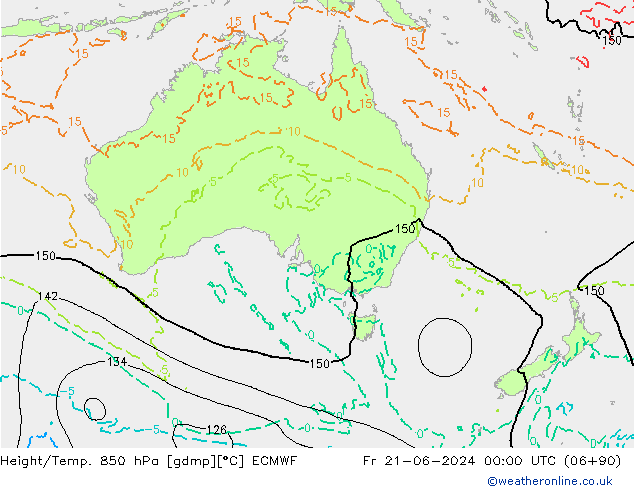 Height/Temp. 850 hPa ECMWF pt. 21.06.2024 00 UTC