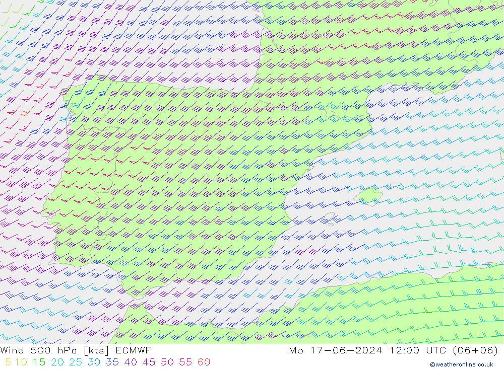 Wind 500 hPa ECMWF ma 17.06.2024 12 UTC