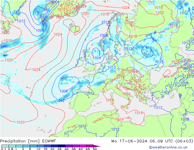 Precipitación ECMWF lun 17.06.2024 09 UTC