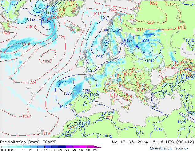 Niederschlag ECMWF Mo 17.06.2024 18 UTC