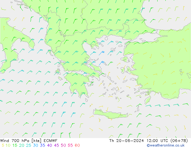 Vent 700 hPa ECMWF jeu 20.06.2024 12 UTC