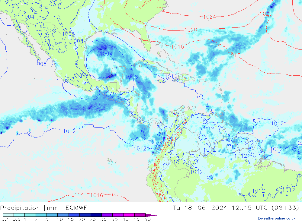 Precipitation ECMWF Tu 18.06.2024 15 UTC