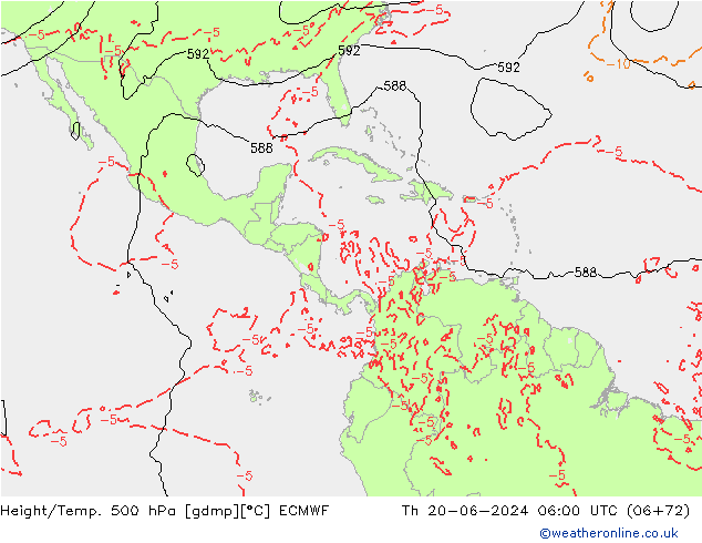 Z500/Rain (+SLP)/Z850 ECMWF czw. 20.06.2024 06 UTC