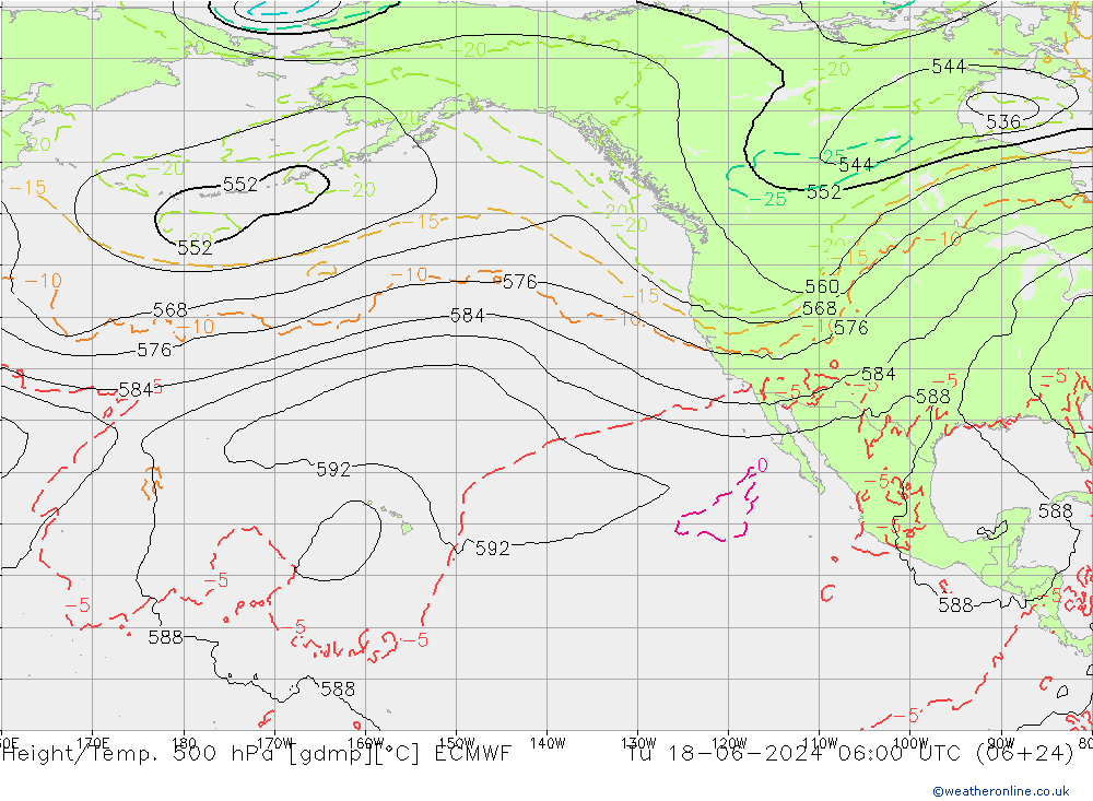 Height/Temp. 500 гПа ECMWF вт 18.06.2024 06 UTC