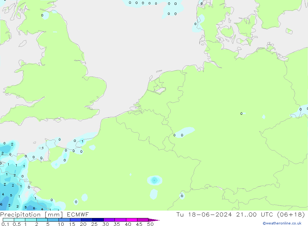Precipitazione ECMWF mar 18.06.2024 00 UTC