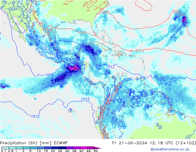 Z500/Rain (+SLP)/Z850 ECMWF  21.06.2024 18 UTC