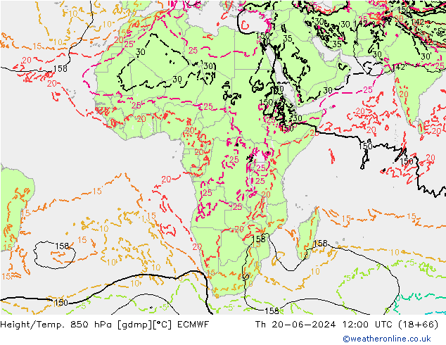 Z500/Rain (+SLP)/Z850 ECMWF Qui 20.06.2024 12 UTC
