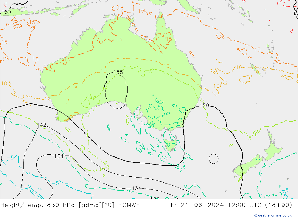 Height/Temp. 850 hPa ECMWF pt. 21.06.2024 12 UTC