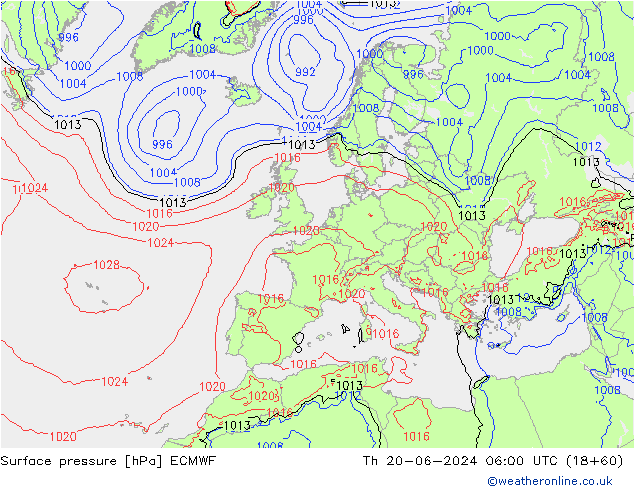 pression de l'air ECMWF jeu 20.06.2024 06 UTC