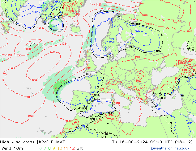 High wind areas ECMWF mar 18.06.2024 06 UTC