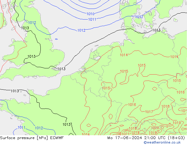 pression de l'air ECMWF lun 17.06.2024 21 UTC