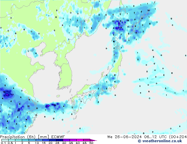 Z500/Rain (+SLP)/Z850 ECMWF We 26.06.2024 12 UTC