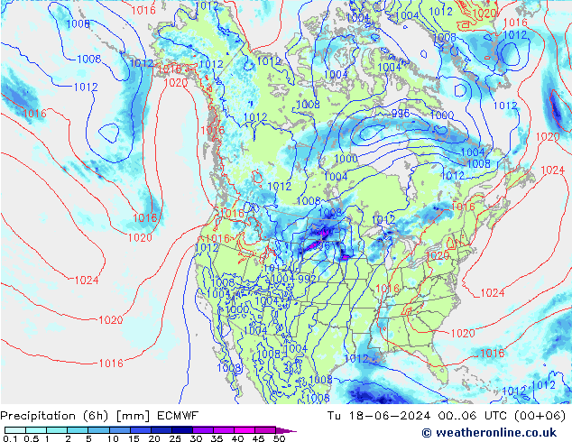 Z500/Rain (+SLP)/Z850 ECMWF Ter 18.06.2024 06 UTC