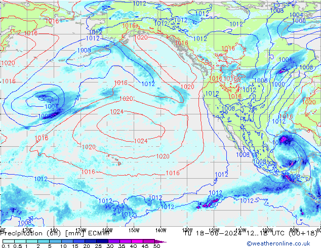 Z500/Regen(+SLP)/Z850 ECMWF di 18.06.2024 18 UTC